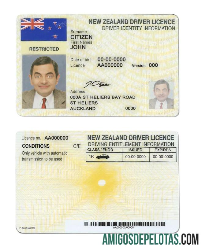 Carteira de motorista da Nova Zelândia baixar para verificação